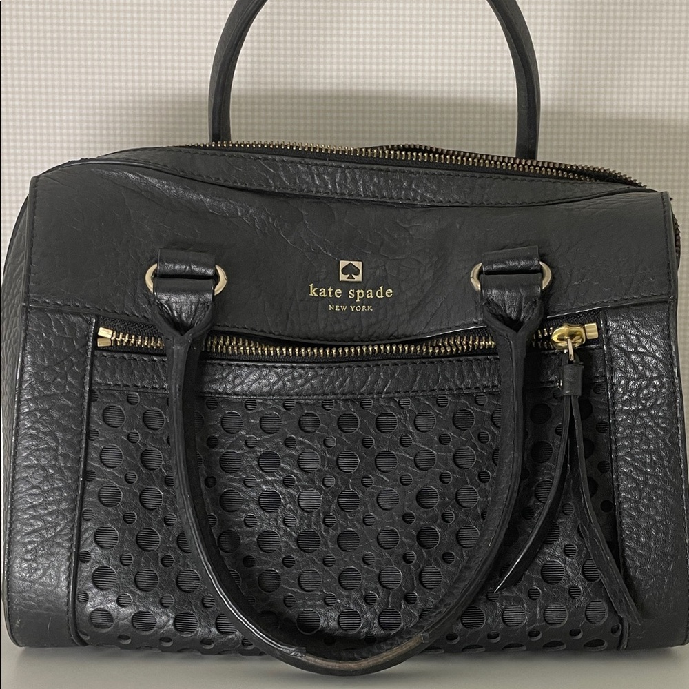 Kate Spade Black Textured Satchel